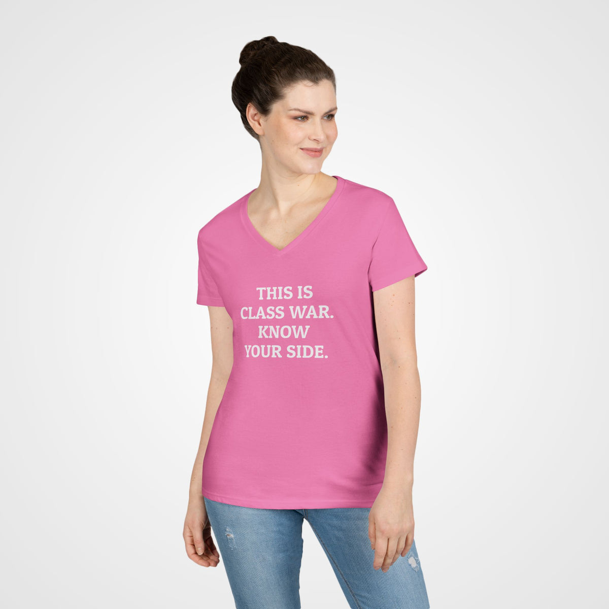 This Is Class War. Know Your Side. Women's V-Neck Tee