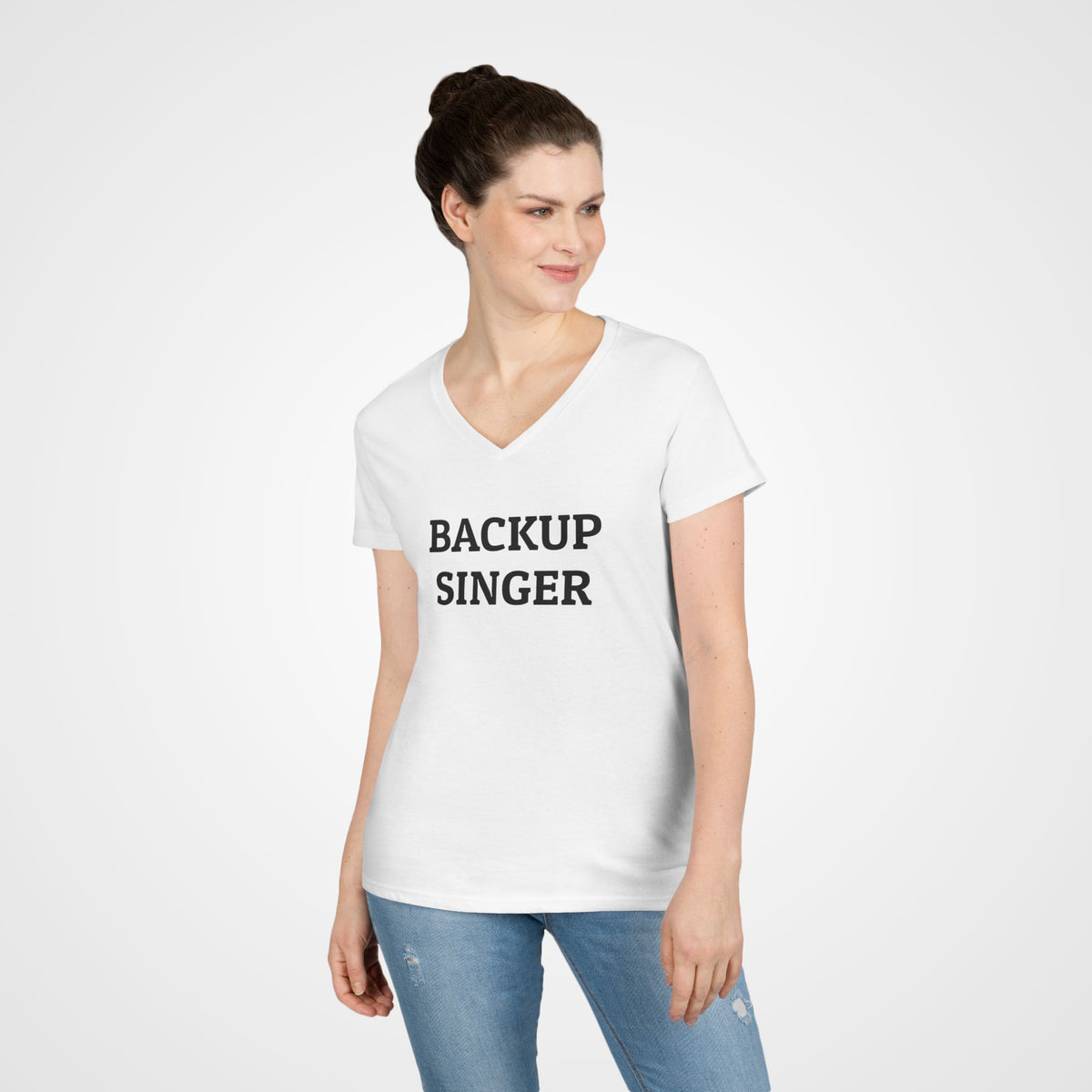 Backup Singer Women's V-Neck Tee