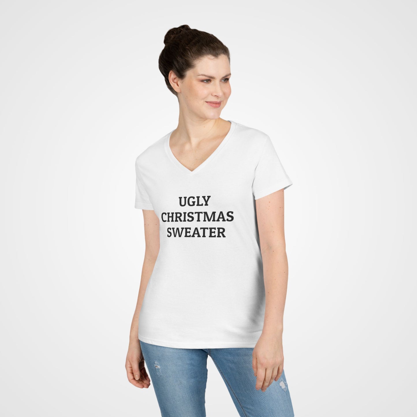 Ugly Christmas Sweater Women's V-Neck Tee