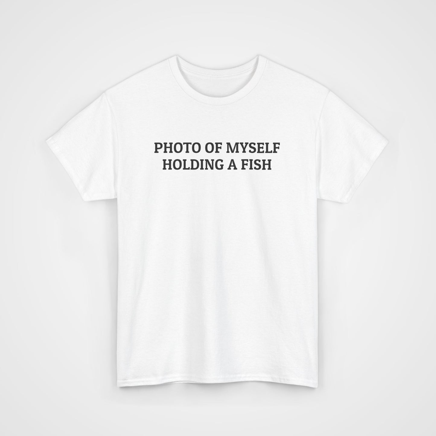 Photo Of Myself Holding a Fish Tee