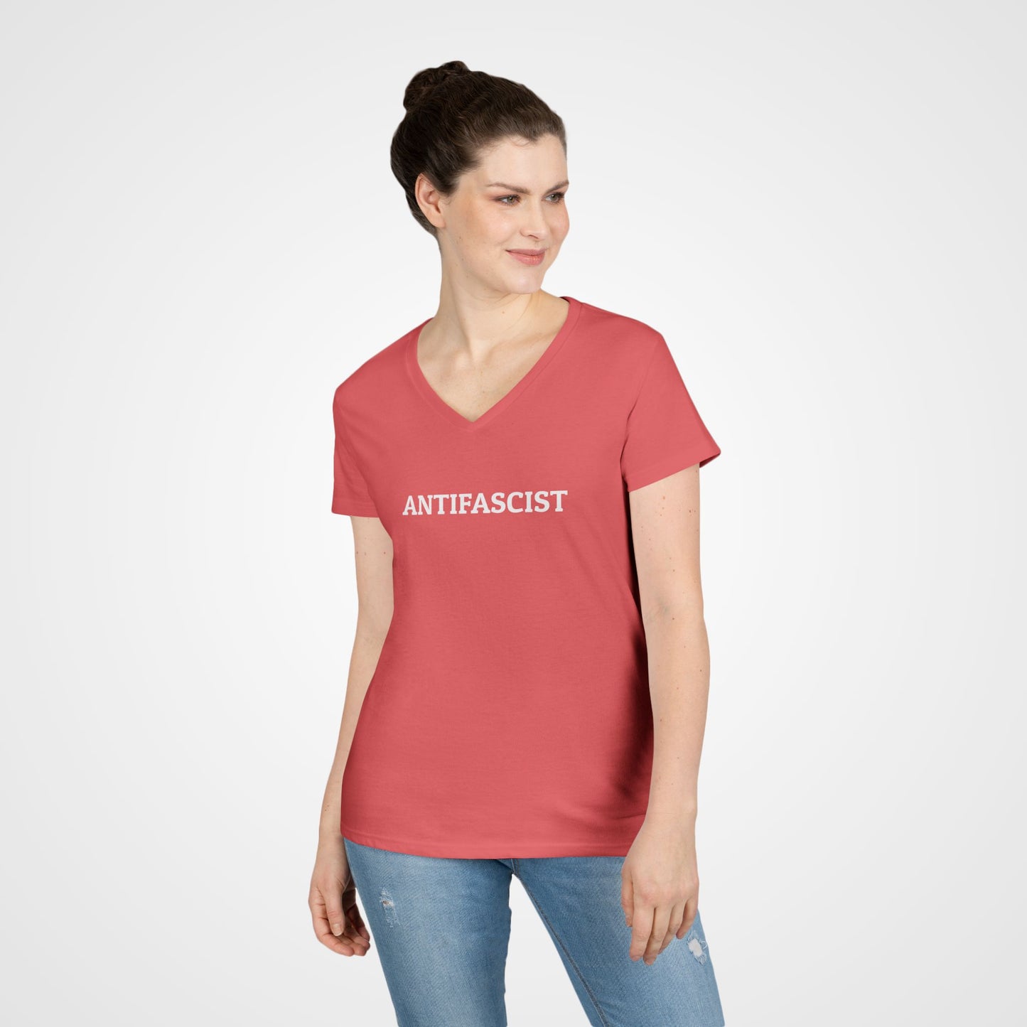 Antifascist Women's V-Neck Tee