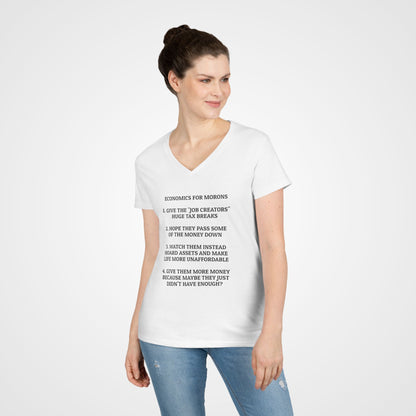 Economics for Morons Women's V-Neck Tee