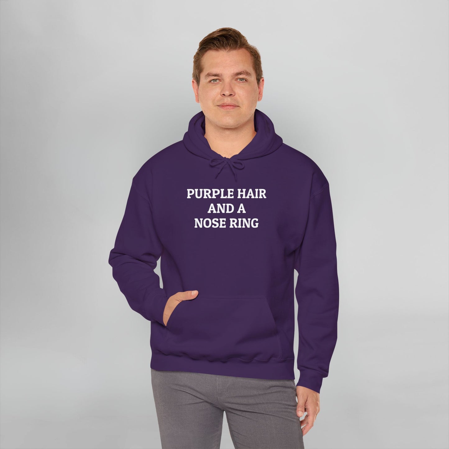 Purple Hair and a Nose Ring Hoodie