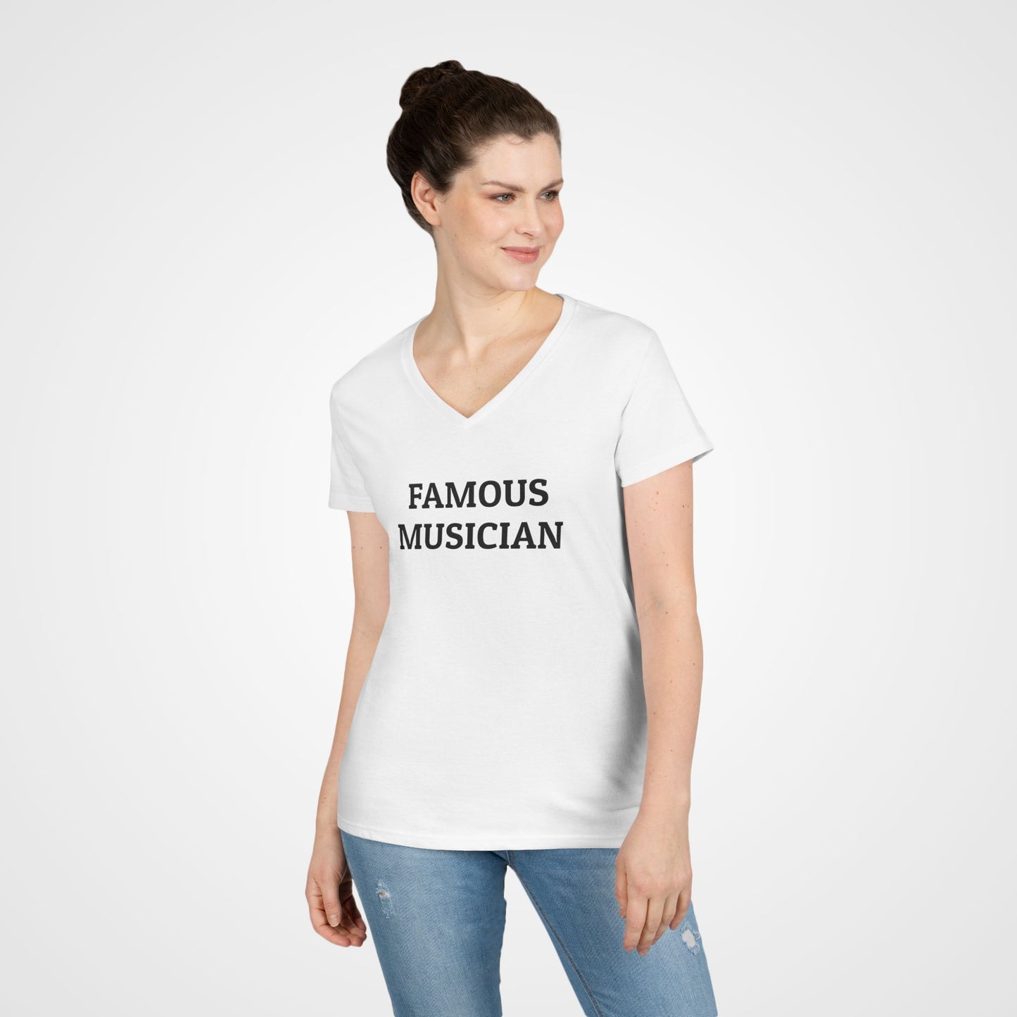 Famous Musician Women's V-Neck Tee