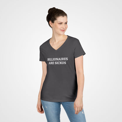 Billionaires Are Sickos Women's V-Neck Tee