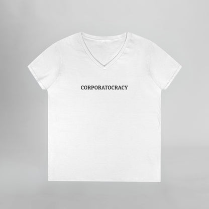 Corporatocracy Women's V-Neck Tee