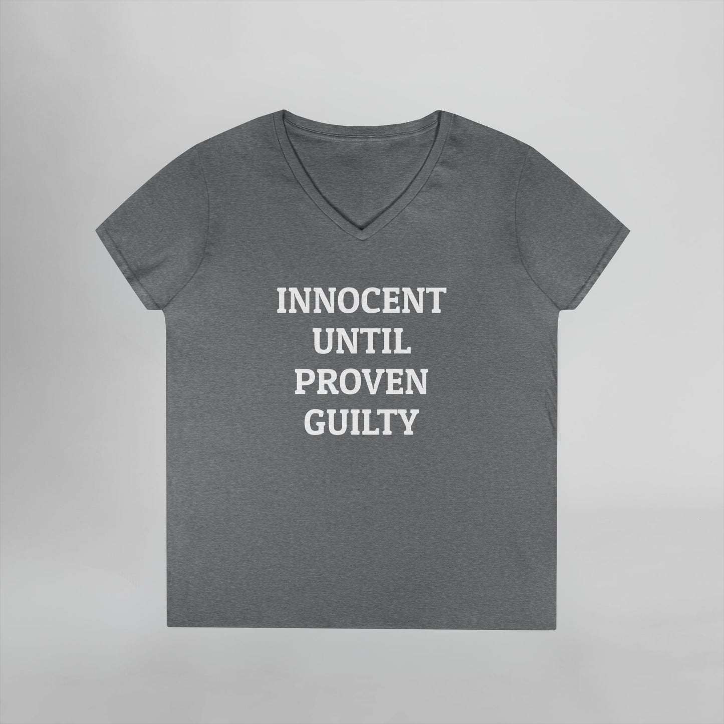 Innocent Until Proven Guilty Women's V-Neck Tee