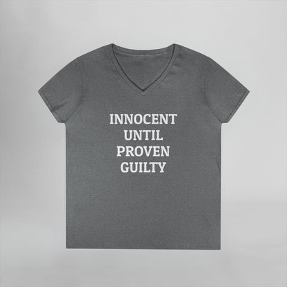 Innocent Until Proven Guilty Women's V-Neck Tee