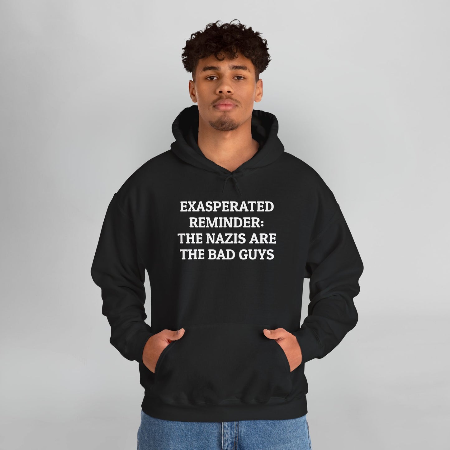 Exasperated Reminder: The Nazis are the Bad Guys Hoodie