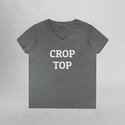 Crop Top Women's V-Neck Tee