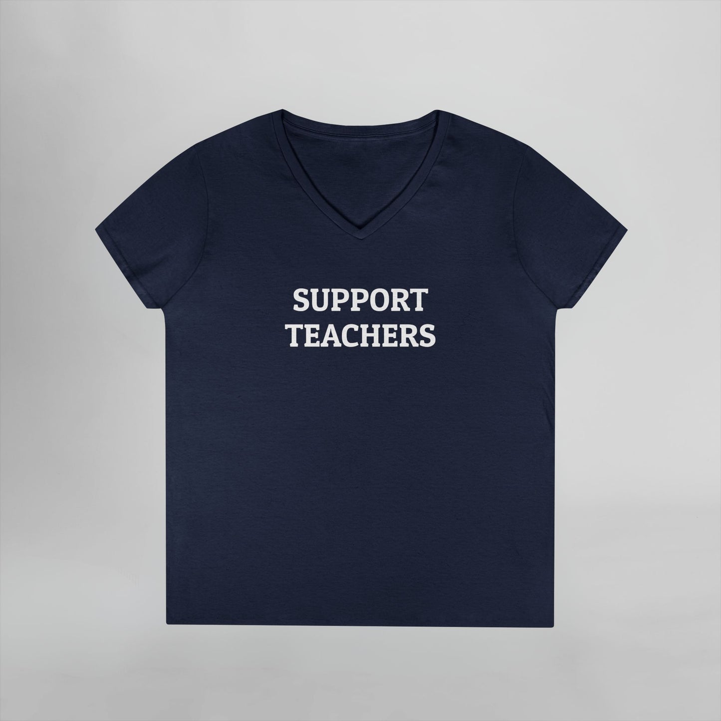 Support Teachers Women's V-Neck Tee
