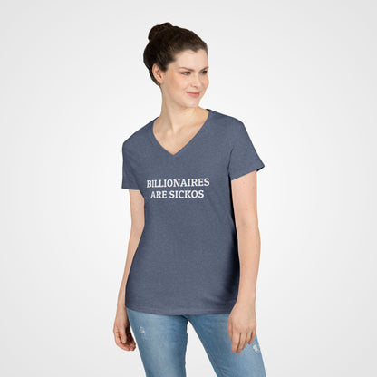 Billionaires Are Sickos Women's V-Neck Tee