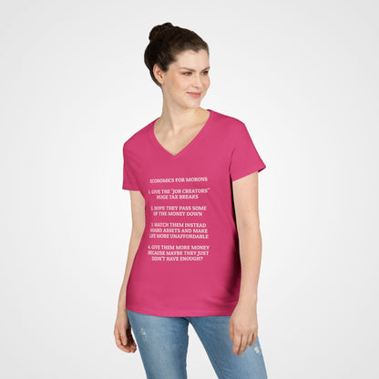 Economics for Morons Women's V-Neck Tee