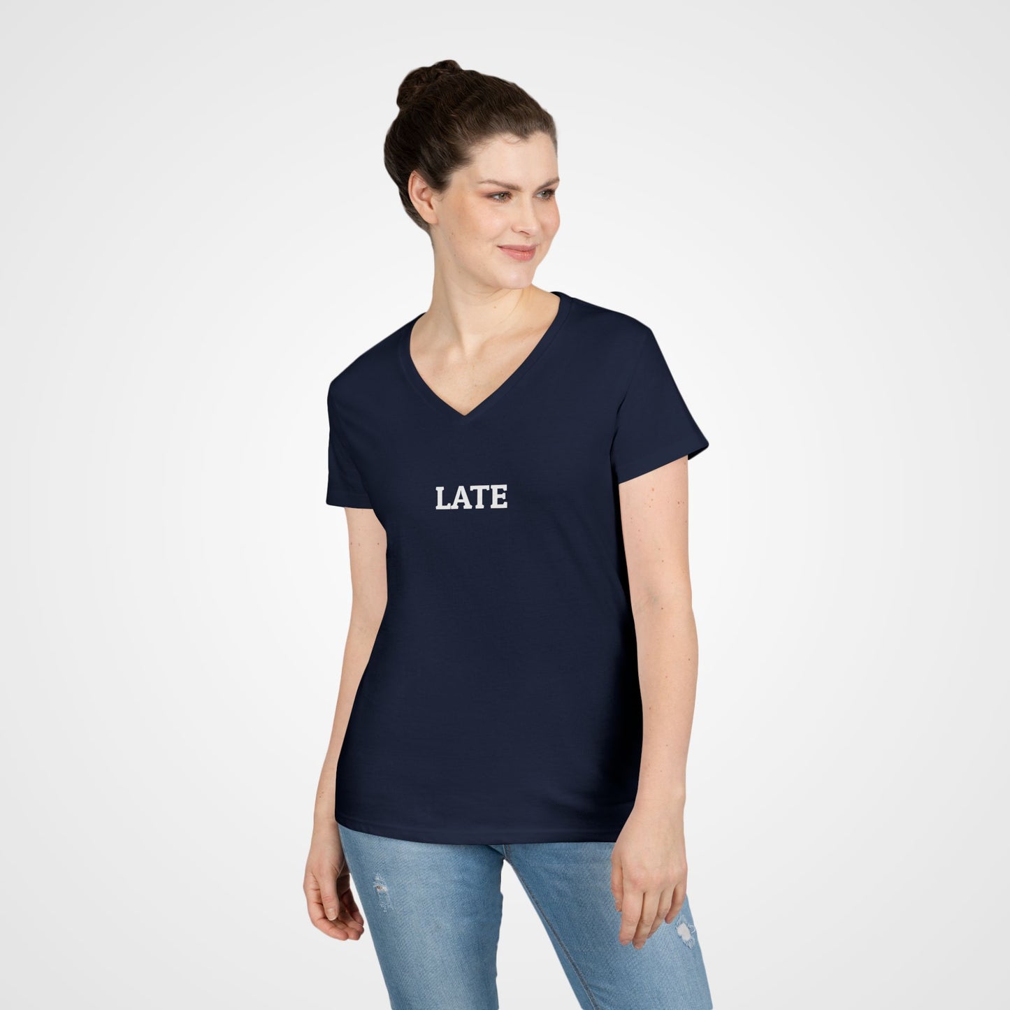 Late Women's V-Neck Tee