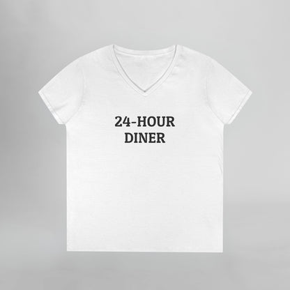 24-Hour Diner Women's V-Neck Tee