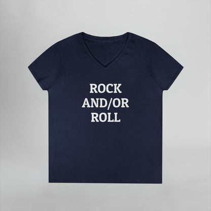 Rock And/Or Roll Women's V-Neck Tee