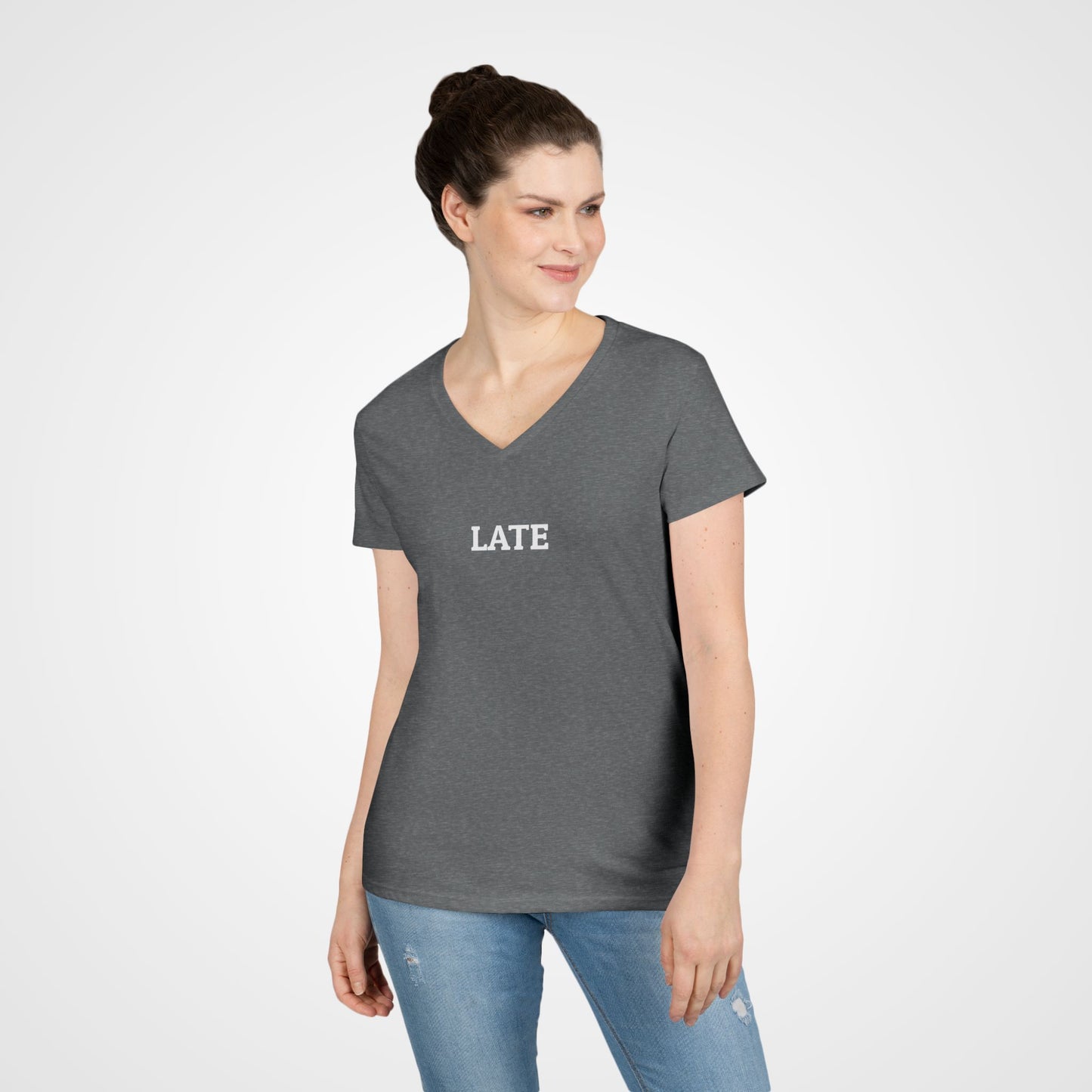 Late Women's V-Neck Tee