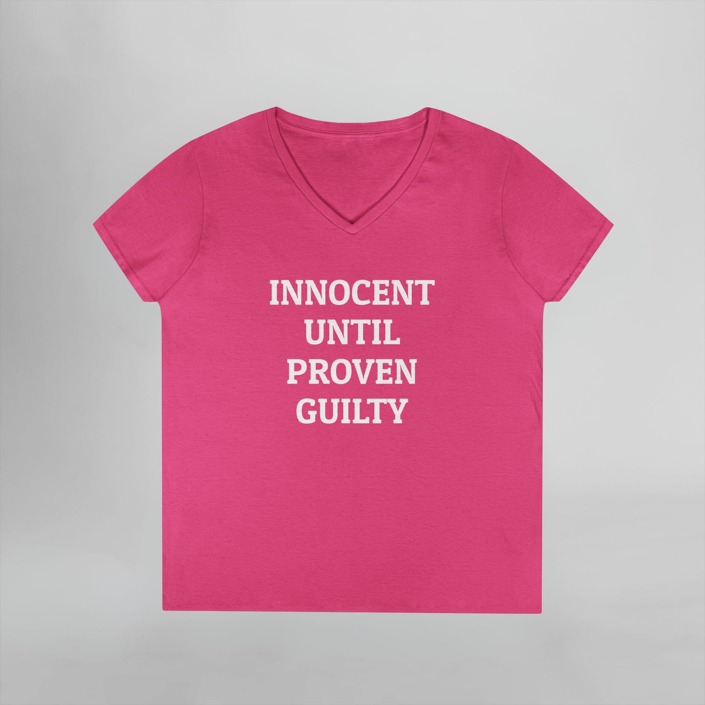 Innocent Until Proven Guilty Women's V-Neck Tee