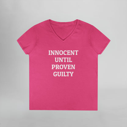 Innocent Until Proven Guilty Women's V-Neck Tee