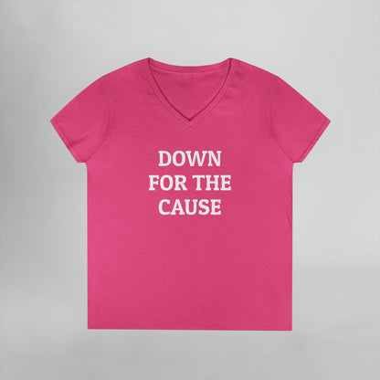 Down for the Cause Women's V-Neck Tee