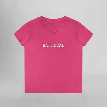 Eat Local Women's V-Neck Tee