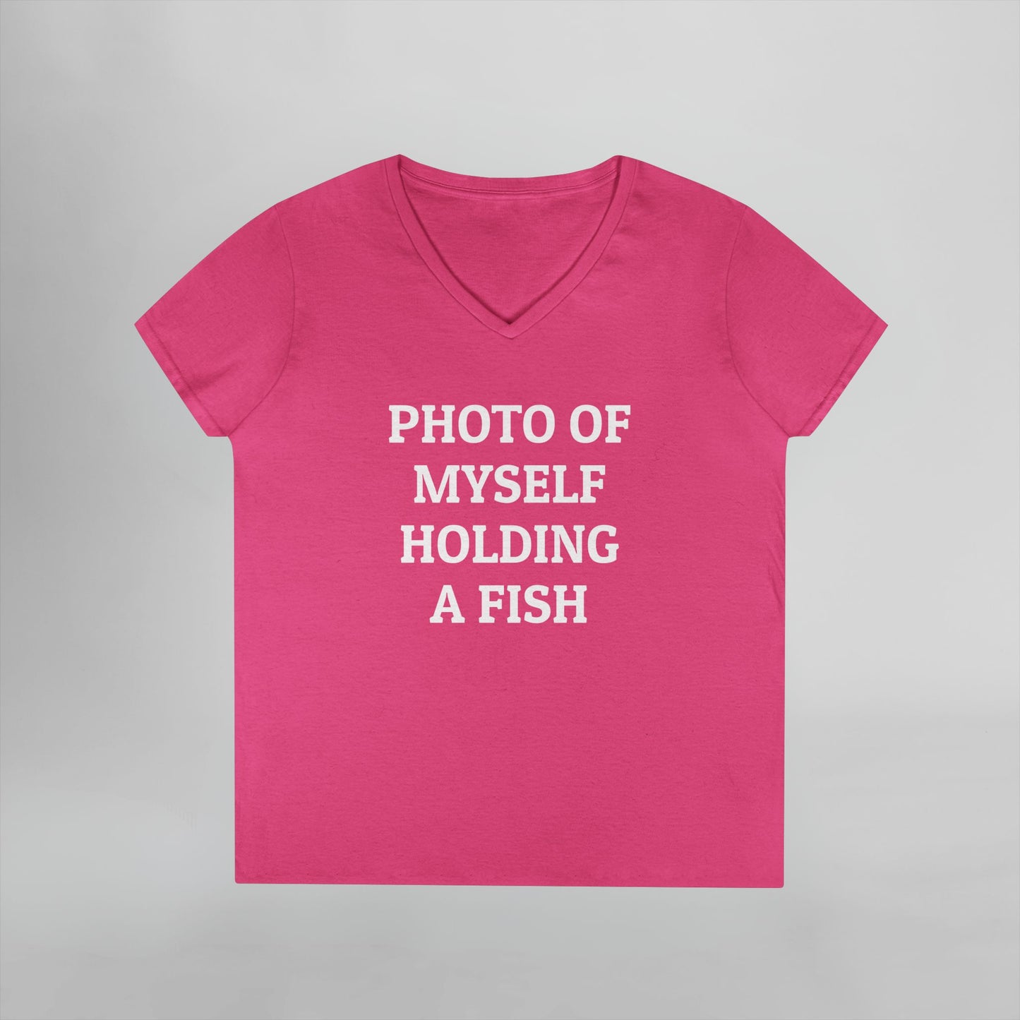 Photo Of Myself Holding a Fish Women's V-Neck Tee