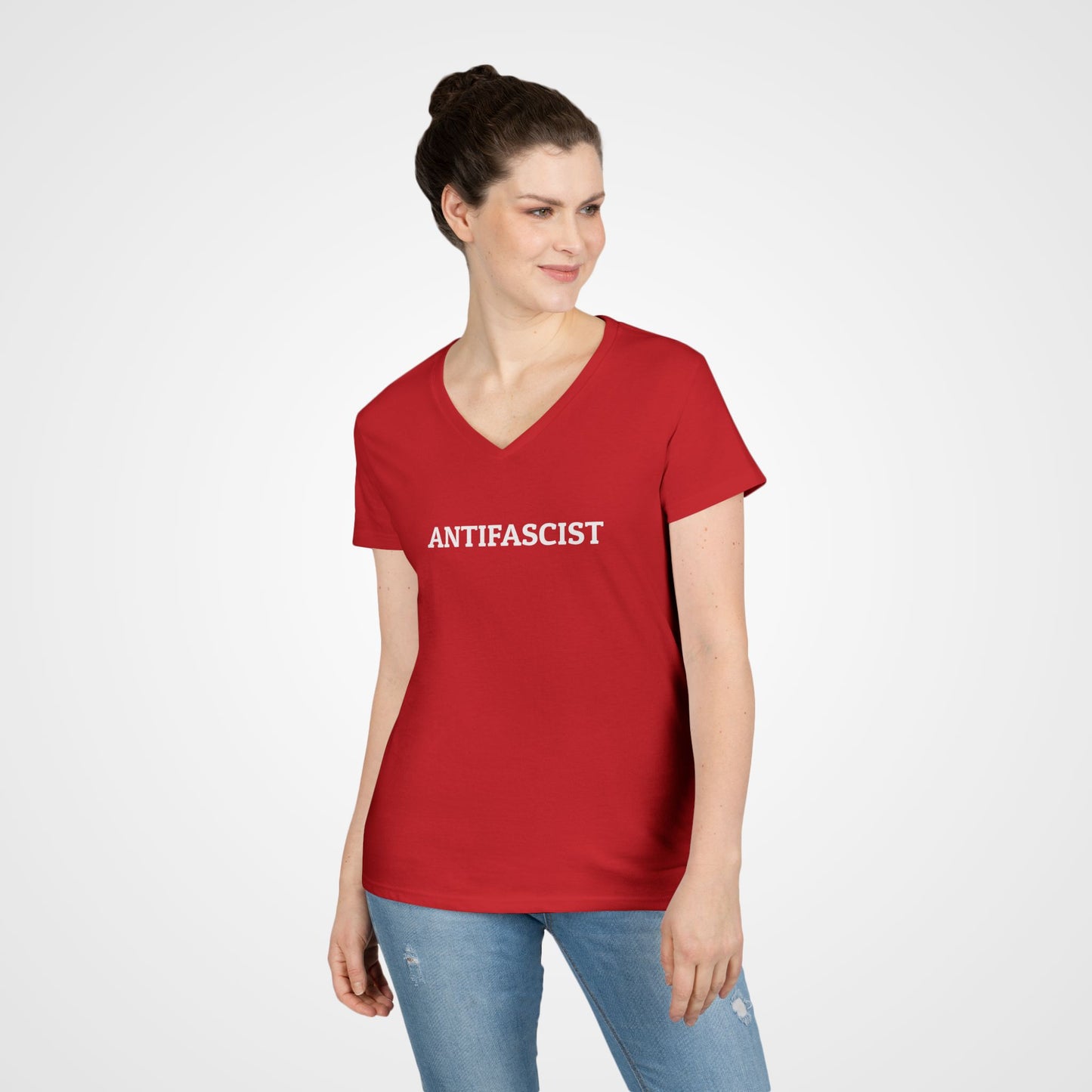 Antifascist Women's V-Neck Tee