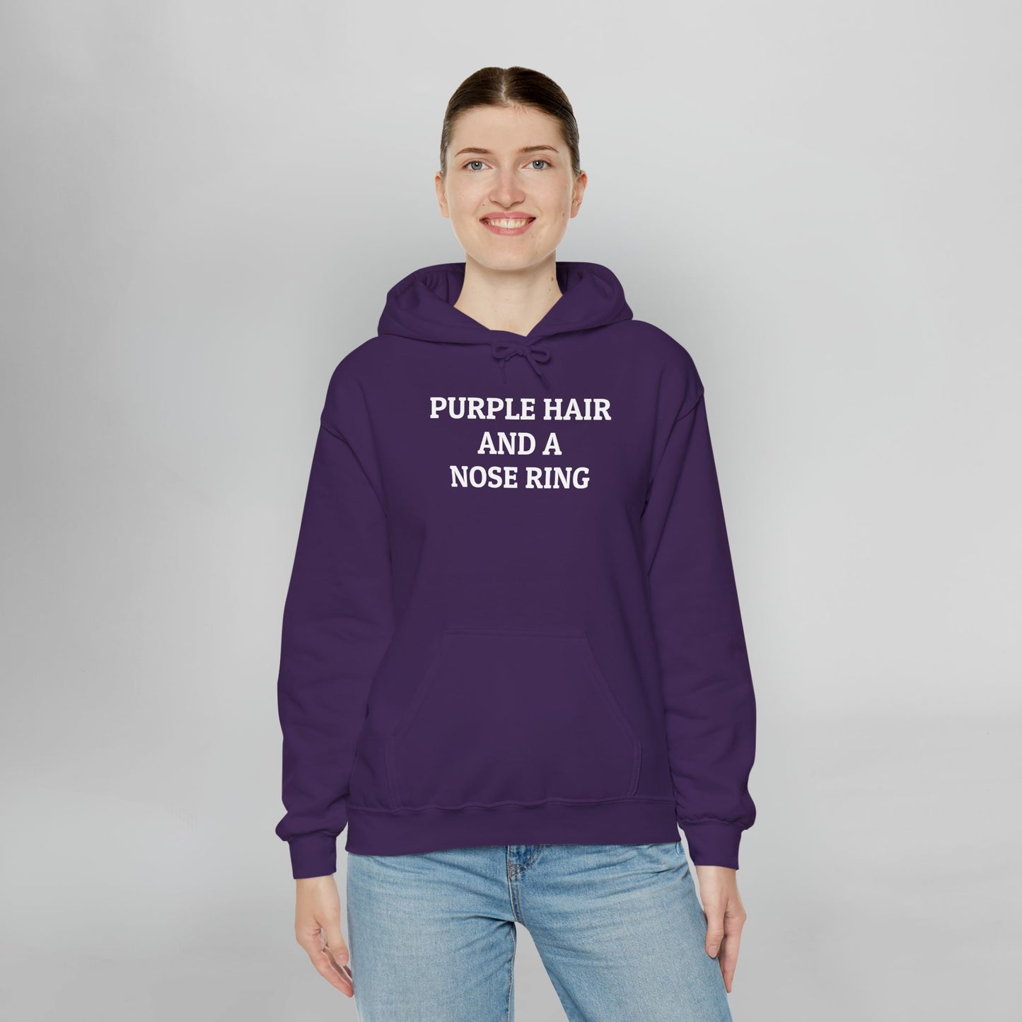 Purple Hair and a Nose Ring Hoodie