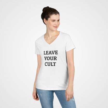 Leave Your Cult Women's V-Neck Tee