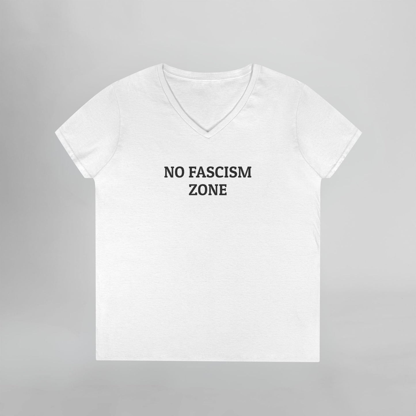 No Fascism Zone Women's V-Neck Tee