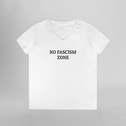 No Fascism Zone Women's V-Neck Tee