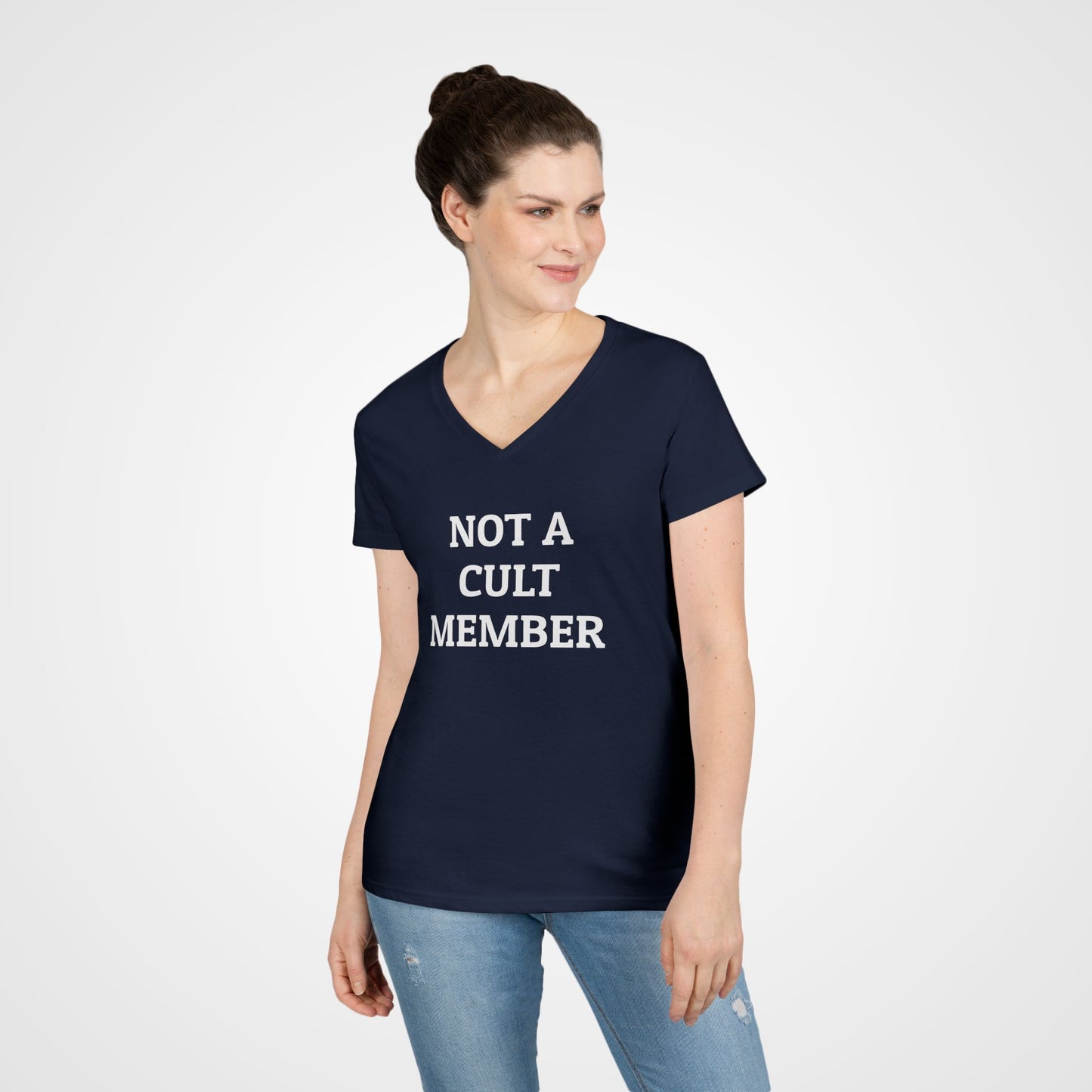 Not a Cult Member Women's V-Neck Tee