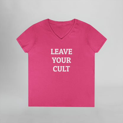Leave Your Cult Women's V-Neck Tee