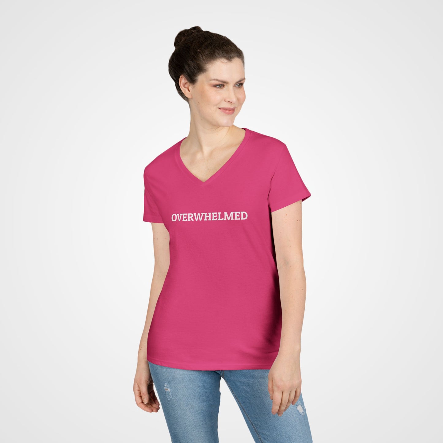 Overwhelmed Women's V-Neck Tee