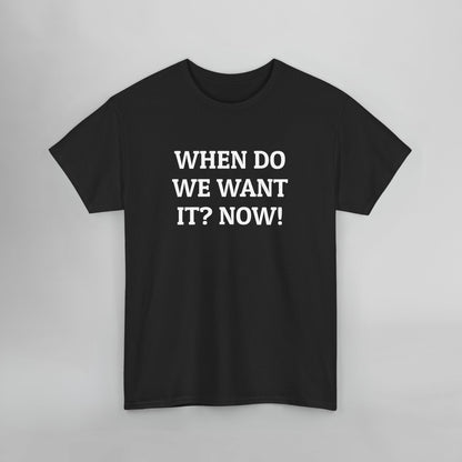 When Do We Want It? Now! Tee