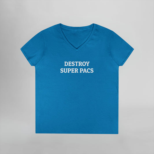 Destroy Super PACs Women's V-Neck Tee