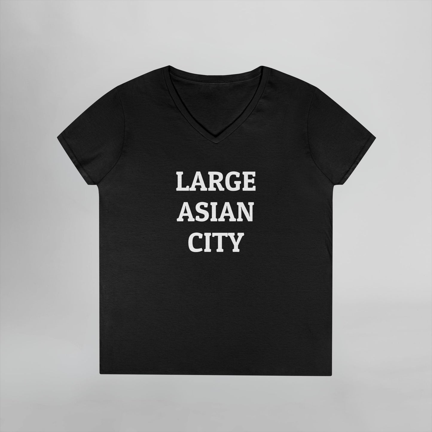Large Asian City Women's V-Neck Tee