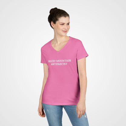 Rocky Mountain Antifascist Women's V-Neck Tee